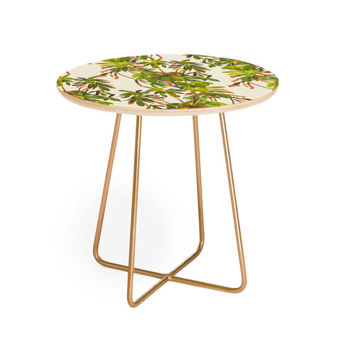 Becky Bailey Rhododendron Plant Pattern Round Side Table