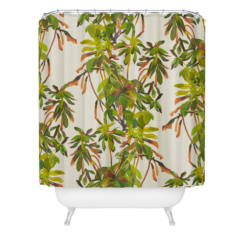 Becky Bailey Rhododendron Plant Pattern Shower Curtain