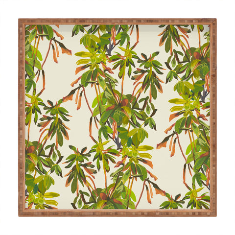 Becky Bailey Rhododendron Plant Pattern Square Tray