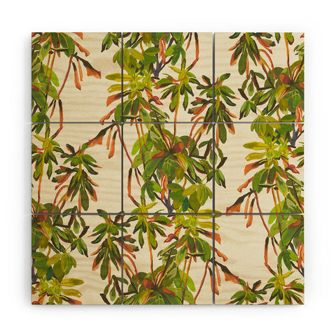 Becky Bailey Rhododendron Plant Pattern Wood Wall Mural