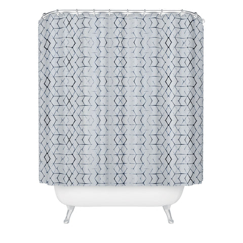 Becky Bailey Shibori Diamonds Shower Curtain