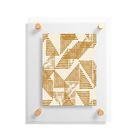 Becky Bailey Stripe Triangle Block Print Geometric Pattern in Orange Floating Acrylic Print