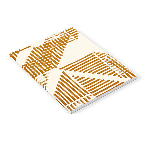 Becky Bailey Stripe Triangle Block Print Geometric Pattern in Orange Notebook