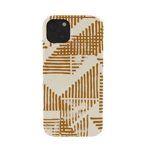 Becky Bailey Stripe Triangle Block Print Geometric Pattern in Orange Phone Case