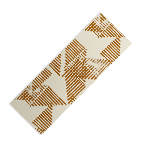 Becky Bailey Stripe Triangle Block Print Geometric Pattern in Orange Yoga Mat