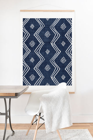 Becky Bailey Village in Navy Blue Art Print And Hanger