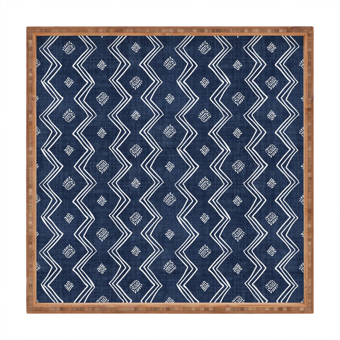 Becky Bailey Village in Navy Blue Square Tray