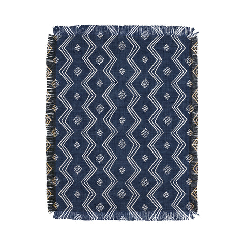 Becky Bailey Village in Navy Blue Throw Blanket