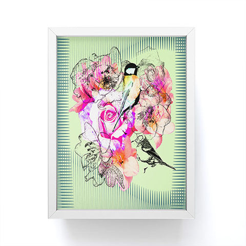Bel Lefosse Design Birds And Flowers Framed Mini Art Print