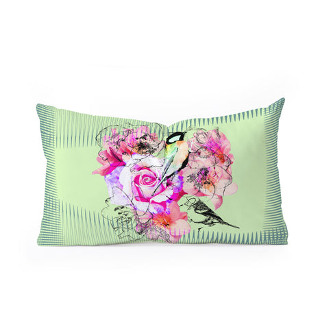 Bel Lefosse Design Birds And Flowers Oblong Throw Pillow