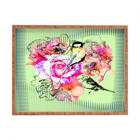Bel Lefosse Design Birds And Flowers Rectangular Tray