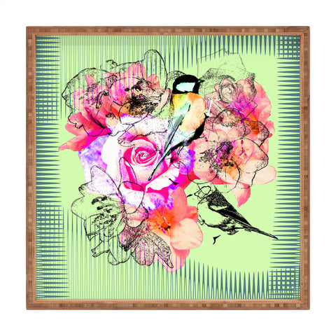 Bel Lefosse Design Birds And Flowers Square Tray