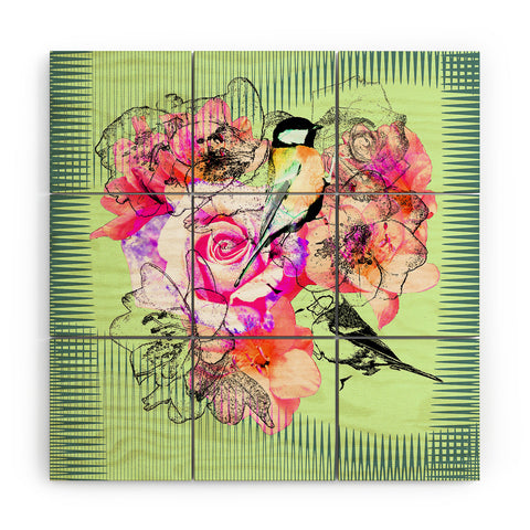 Bel Lefosse Design Birds And Flowers Wood Wall Mural