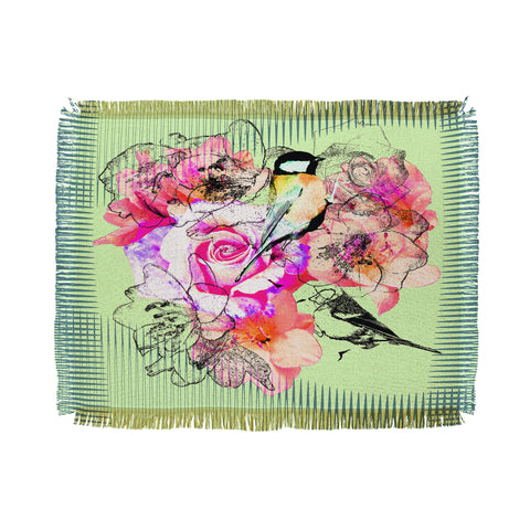 Bel Lefosse Design Birds And Flowers Throw Blanket