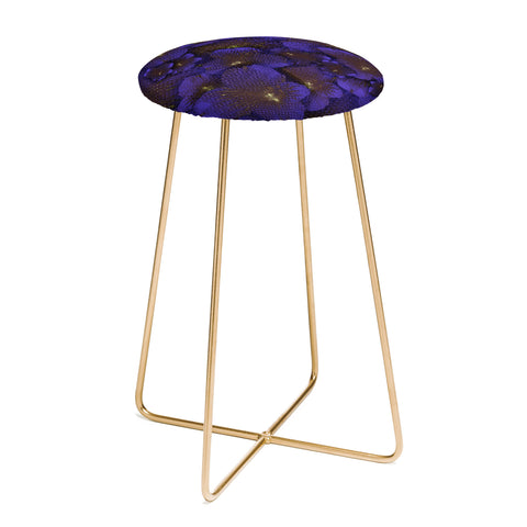 Bel Lefosse Design Electric Blue Orchid Counter Stool