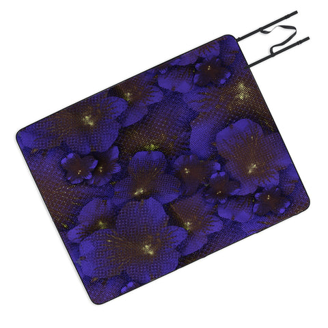 Bel Lefosse Design Electric Blue Orchid Picnic Blanket