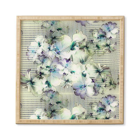 Bel Lefosse Design Flowers And Lines Framed Wall Art