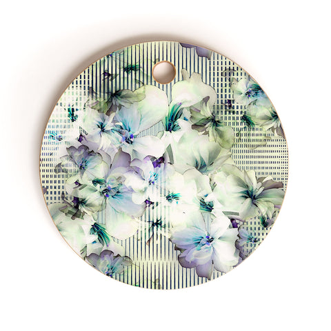 Bel Lefosse Design Flowers And Lines Cutting Board Round
