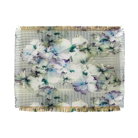 Bel Lefosse Design Flowers And Lines Throw Blanket
