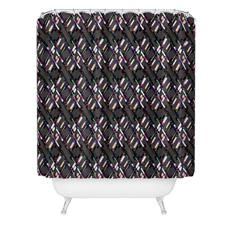 Bel Lefosse Design Lines And Diamonds Shower Curtain