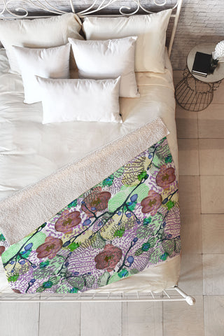 Bel Lefosse Design Orchid Florals Fleece Throw Blanket