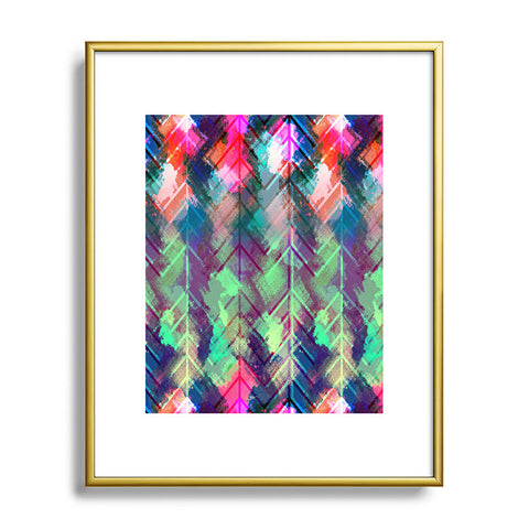 Bel Lefosse Design Sprayed Chevron Metal Framed Art Print