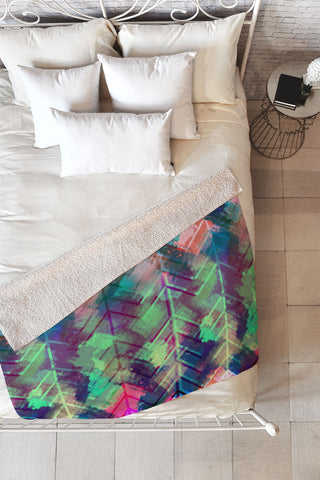 Bel Lefosse Design Sprayed Chevron Fleece Throw Blanket