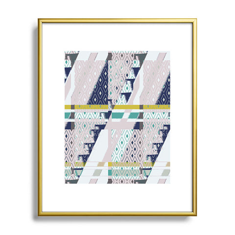 Bel Lefosse Design Stripes And Diamonds Metal Framed Art Print