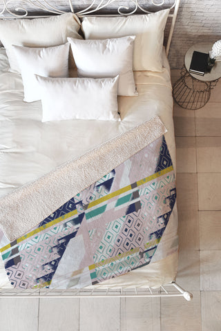 Bel Lefosse Design Stripes And Diamonds Fleece Throw Blanket