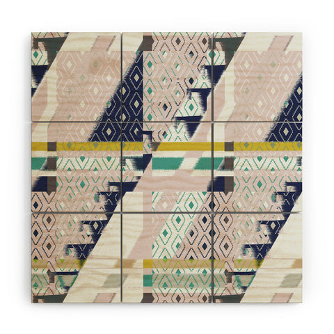 Bel Lefosse Design Stripes And Diamonds Wood Wall Mural