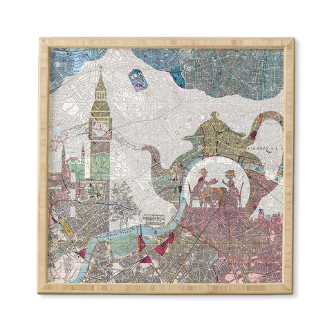 Belle13 4 O Clock Tea London Map Framed Wall Art