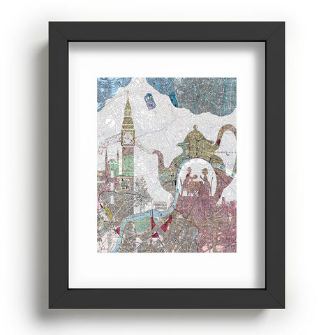 Belle13 4 O Clock Tea London Map Recessed Framing Rectangle
