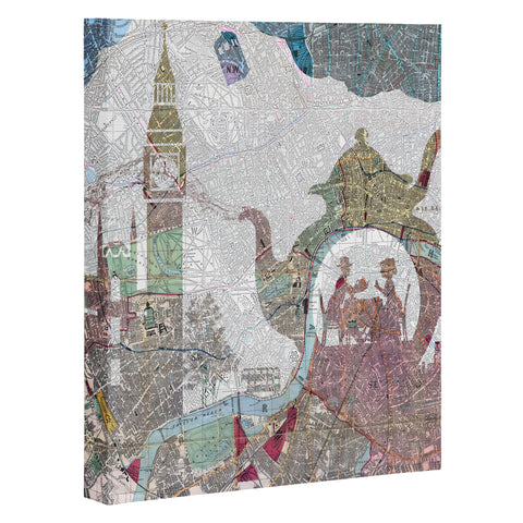 Belle13 4 O Clock Tea London Map Art Canvas