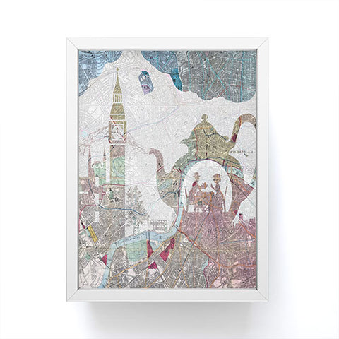 Belle13 4 O Clock Tea London Map Framed Mini Art Print