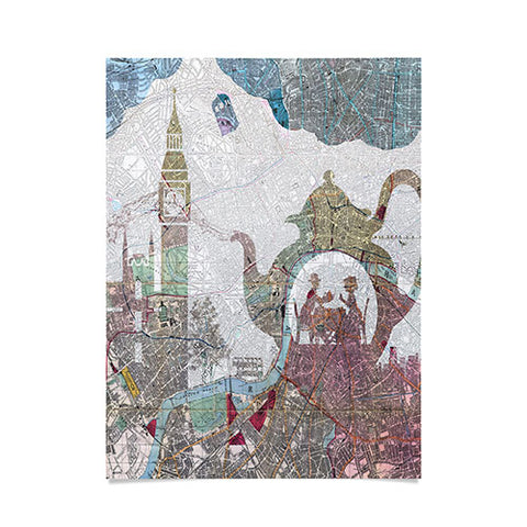 Belle13 4 O Clock Tea London Map Poster