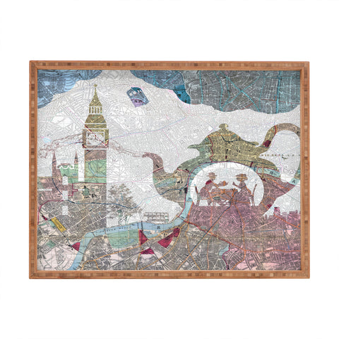 Belle13 4 O Clock Tea London Map Rectangular Tray