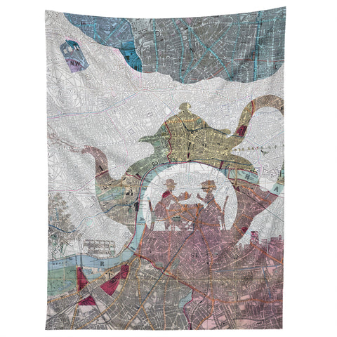 Belle13 4 O Clock Tea London Map Tapestry