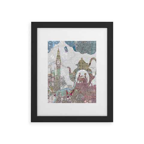 Belle13 4 O Clock Tea London Map Framed Art Print
