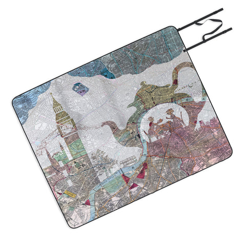 Belle13 4 O Clock Tea London Map Picnic Blanket
