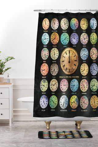 Belle13 A Time For Everything Shower Curtain And Mat
