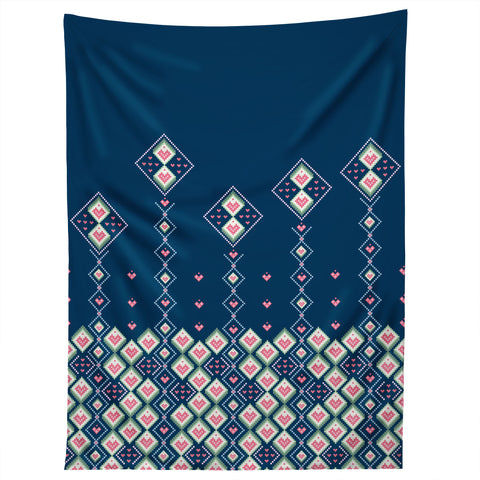 Belle13 Abstract Love Flowers Tapestry