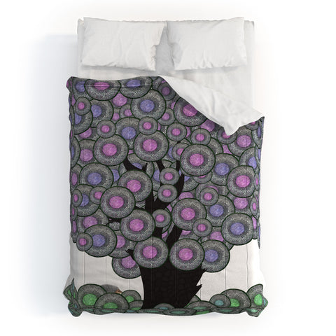 Belle13 Abstract Tree And Hedgehog Comforter