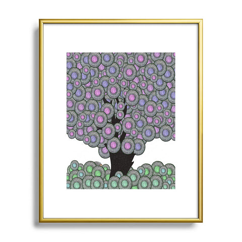 Belle13 Abstract Tree And Hedgehog Metal Framed Art Print