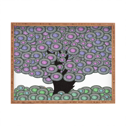 Belle13 Abstract Tree And Hedgehog Rectangular Tray