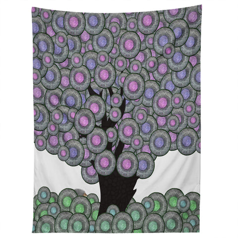 Belle13 Abstract Tree And Hedgehog Tapestry