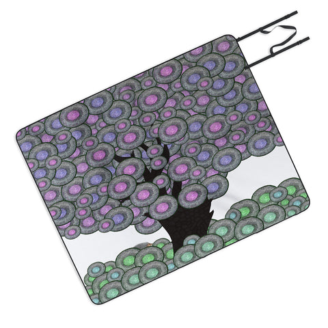 Belle13 Abstract Tree And Hedgehog Picnic Blanket