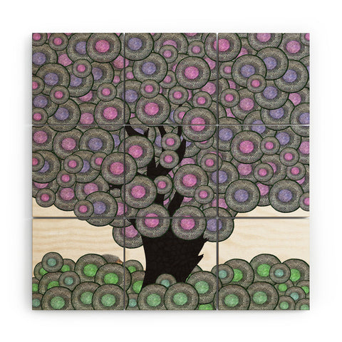 Belle13 Abstract Tree And Hedgehog Wood Wall Mural