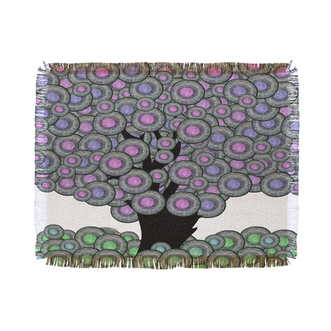 Belle13 Abstract Tree And Hedgehog Throw Blanket