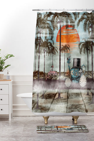 Belle13 Alice Goes To California Shower Curtain And Mat