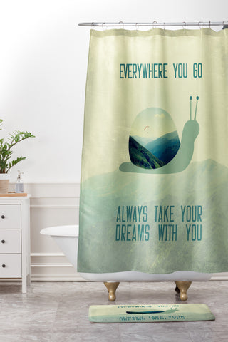 Belle13 Always Take Your Dreams With You Shower Curtain And Mat